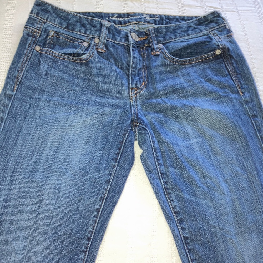 American Eagle‎ Outfitters Light Blue Boy Fit Straight Leg Crop Jeans 32x24